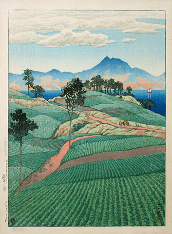 Hasui Kawase - Selection of Scenes from Japan: Onsen Range Seen from Amakusa (Nihon fukei senshu: Amakusa Onsengadake)