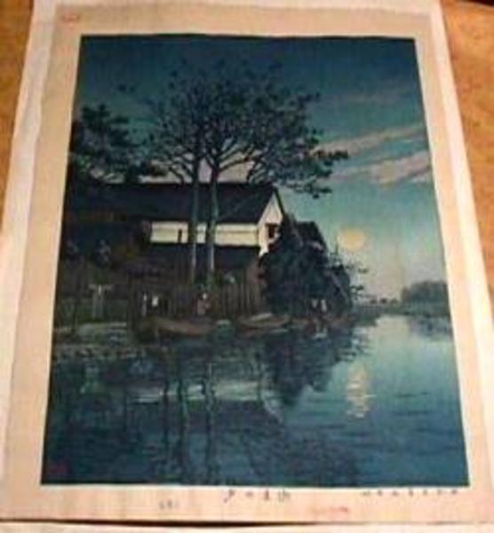 Hasui Kawase - Evening at Itako — 潮来の夕