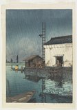 Hasui Kawase - Ushibori Moat in Rain