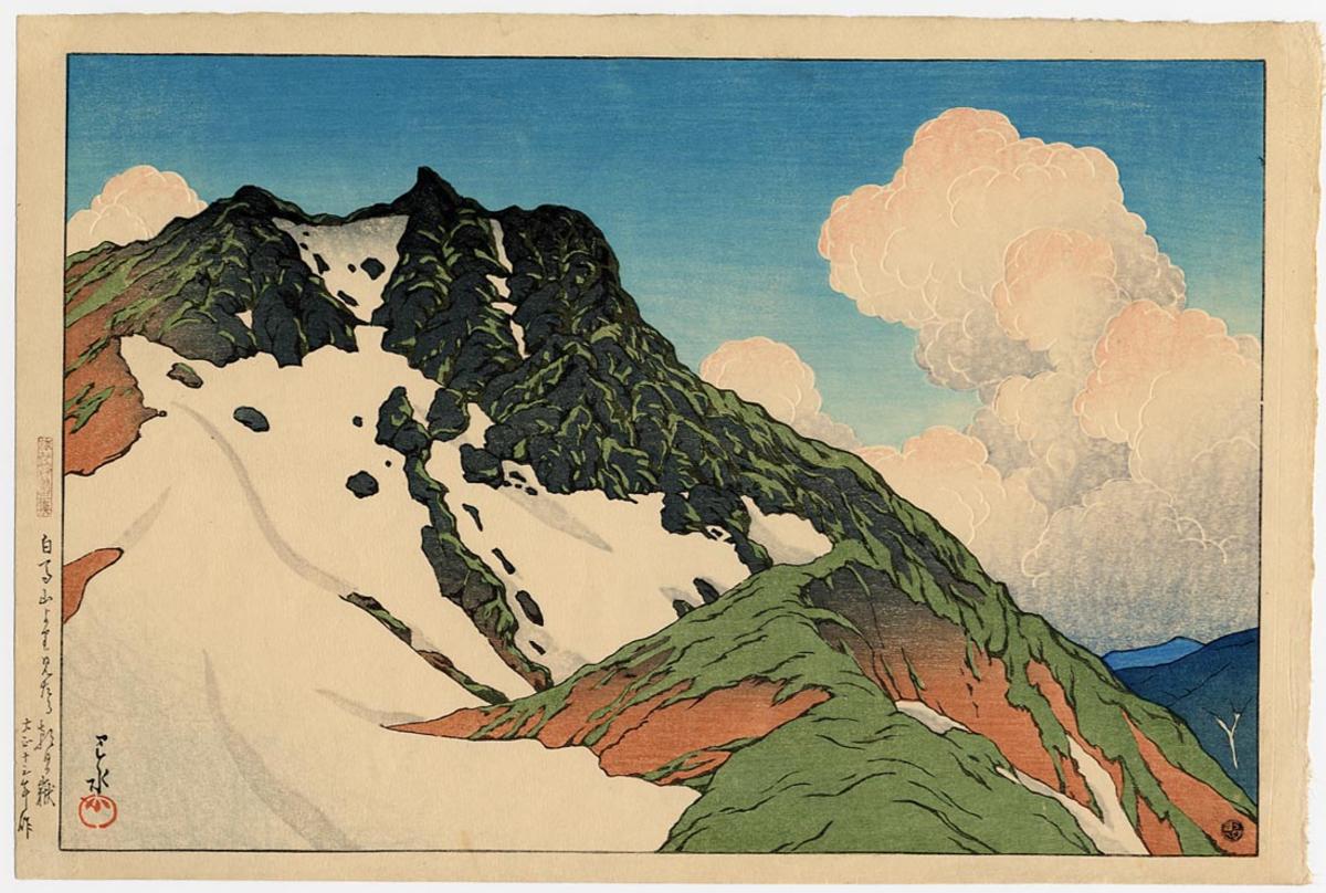 Hasui Kawase - Asahigadake from Mount Hakuba