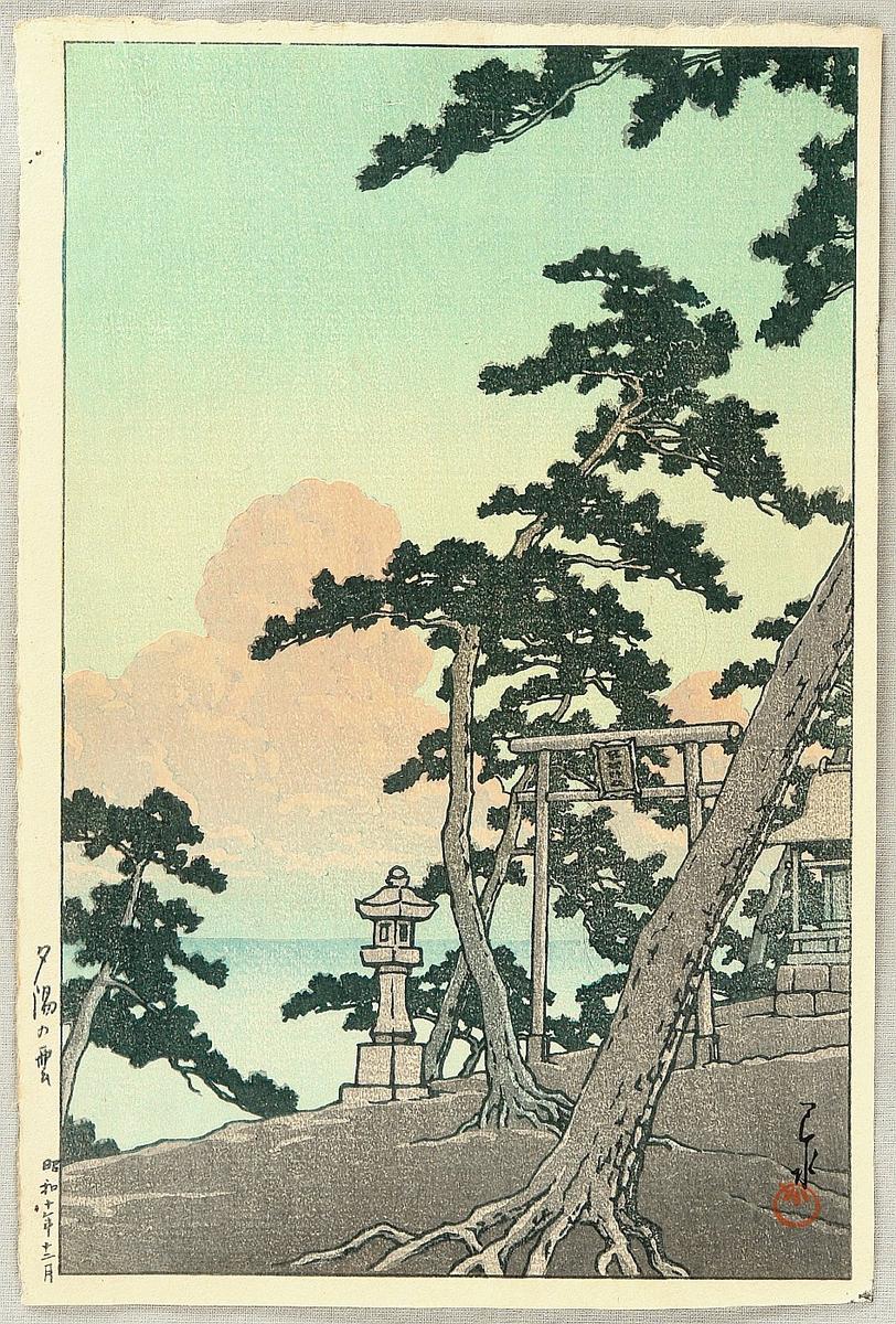 Hasui Kawase - Clouds Aglow with the Setting Sun